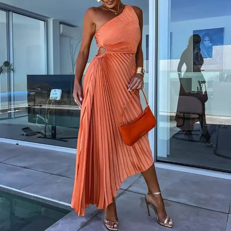 Asymmetric Elegance Dress – Chic One Shoulder Cocktail Dress for Evening Events