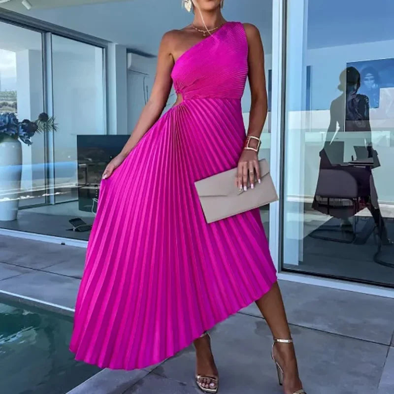Asymmetric Elegance Dress – Chic One Shoulder Cocktail Dress for Evening Events