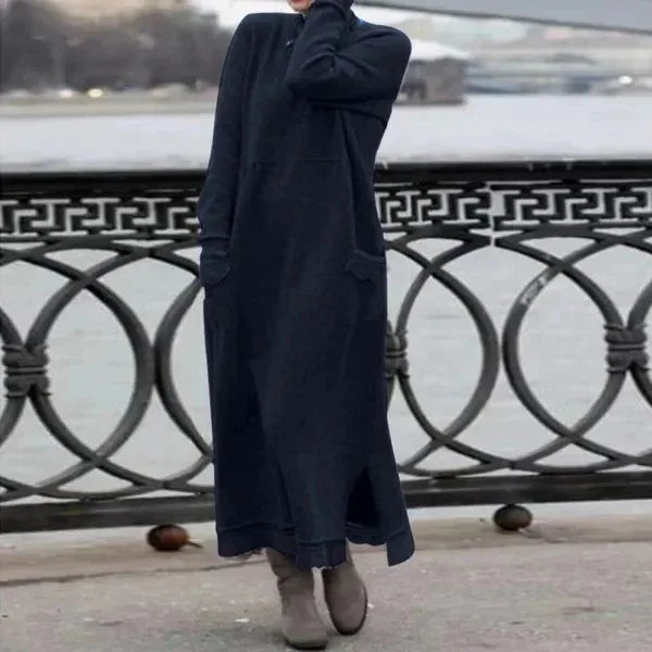 Autumn Maxi Dress – Elegant Loose Fit Long Sleeve Hoodie