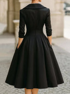 A-Line Dress – Stylish Lapel Design for Summer Outings
