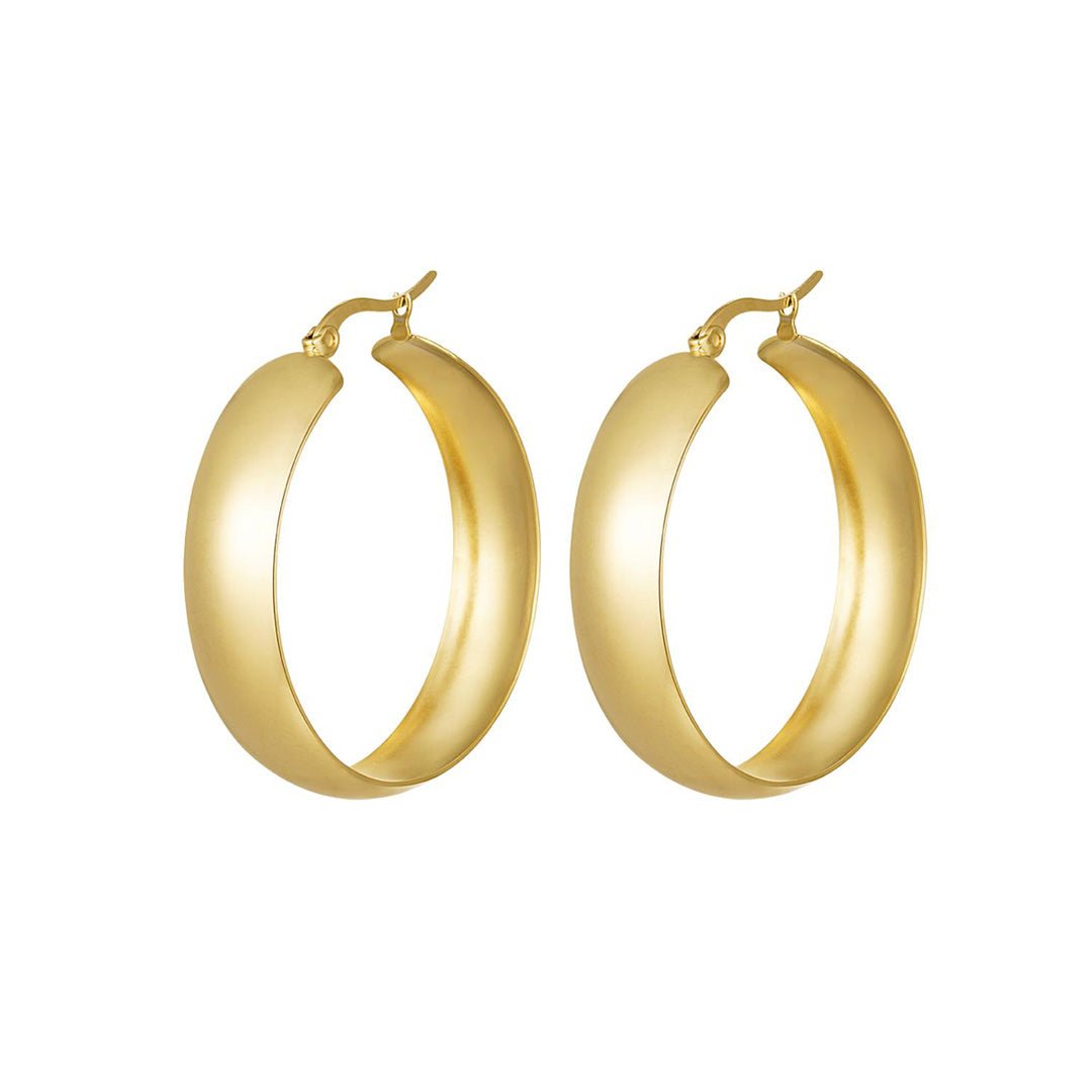 Basic Round Chic Gold Earrings for Women
