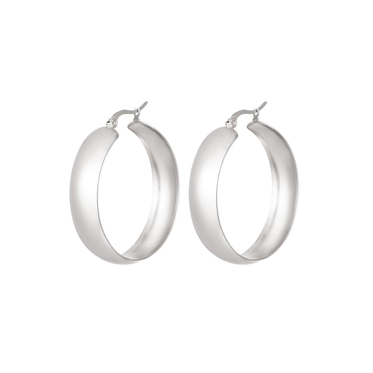 Basic Round Chic Silver Earrings for Women