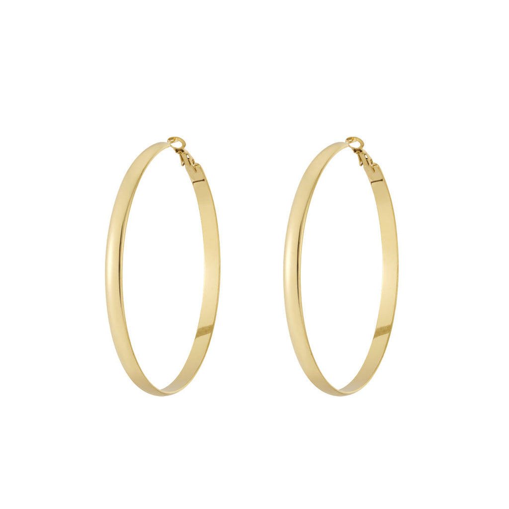 Basic Large Gold Hoop Earrings for Women