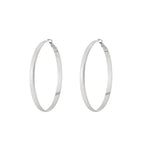 Basic Large Silver Hoop Earrings for Women