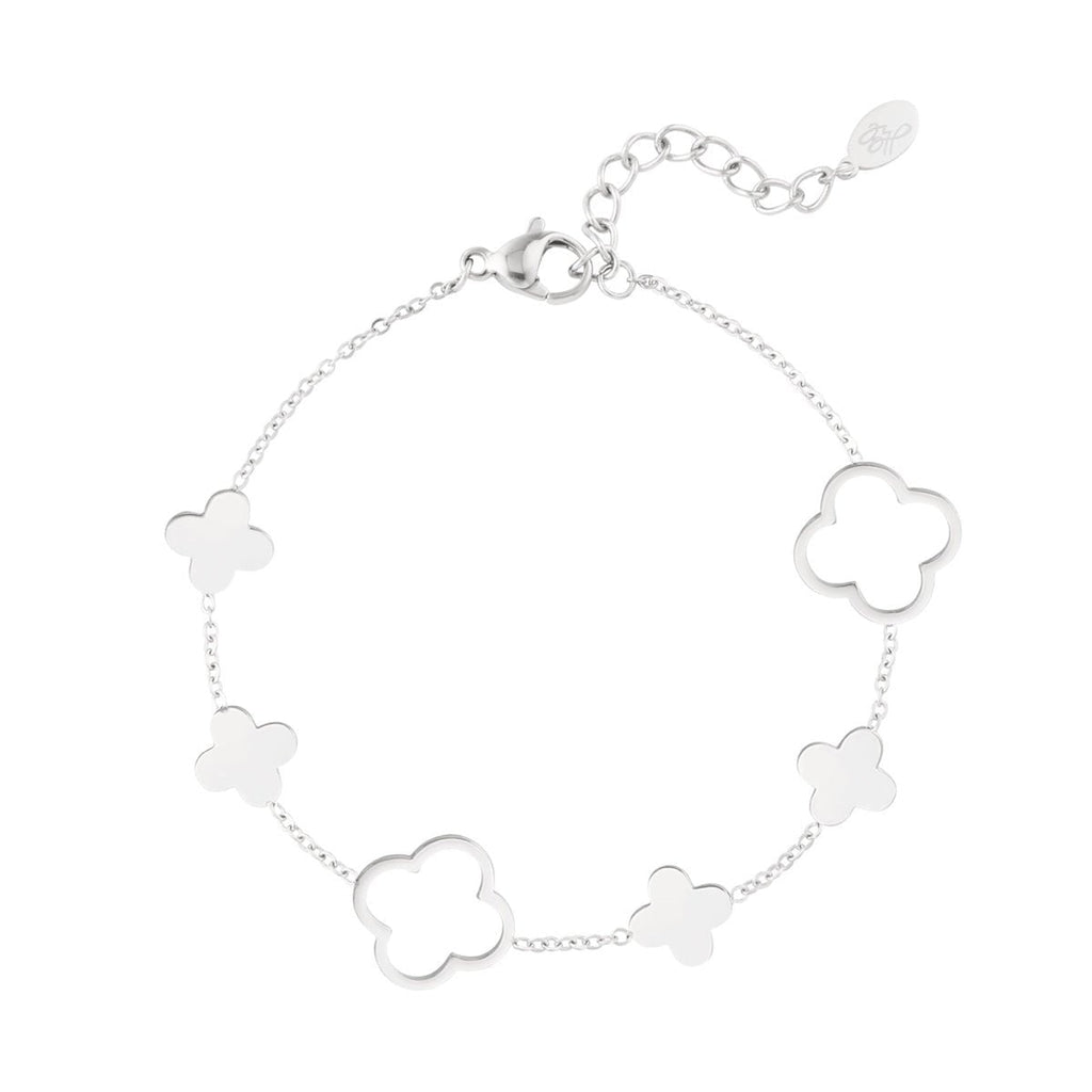 Big Clovers Bracelet Silver – Bold Four-Leaf Clover Charm Jewelry