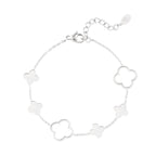 Big Clovers Bracelet Silver – Bold Four-Leaf Clover Charm Jewelry