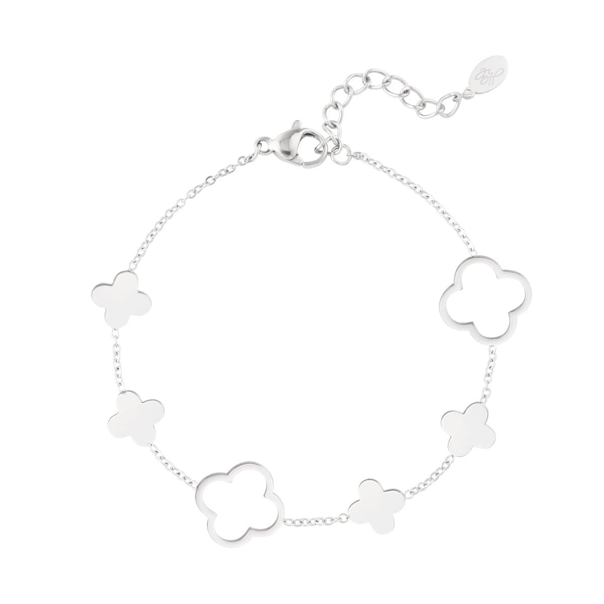 Big Clovers Bracelet Silver – Bold Four-Leaf Clover Charm Jewelry