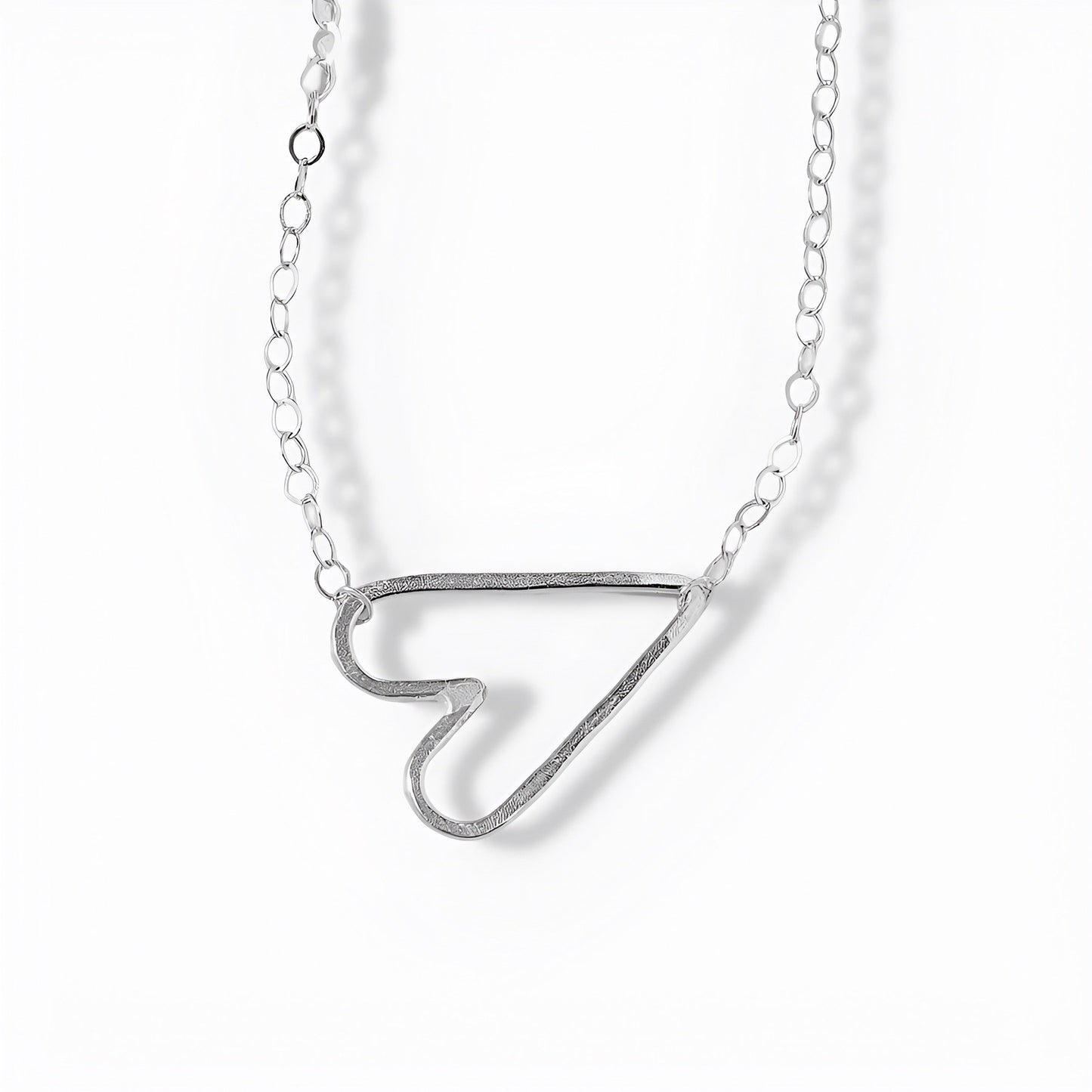 Gold Plated Abstract Heart Necklace – Modern Open Outline Design