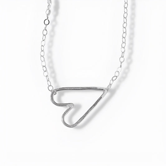 Gold Plated Abstract Heart Necklace – Modern Open Outline Design