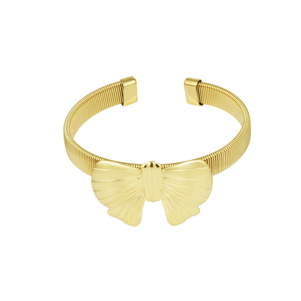 Bow Bangle Bracelet Gold – Elegant Bow Cuff Bracelet