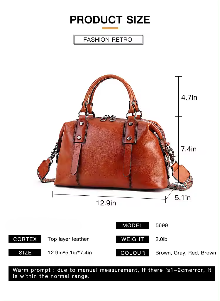 Brown Vintage Leather Shoulder Bag