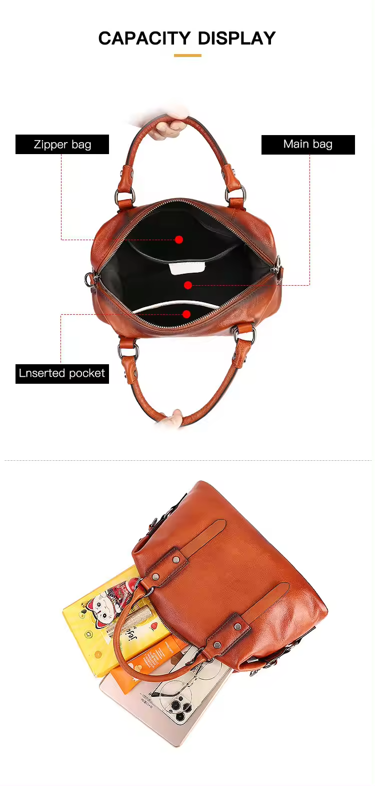 Brown Vintage Leather Shoulder Bag