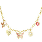 Nature Calls Charm Necklace Gold – Leaf Pendant Boho Jewelry
