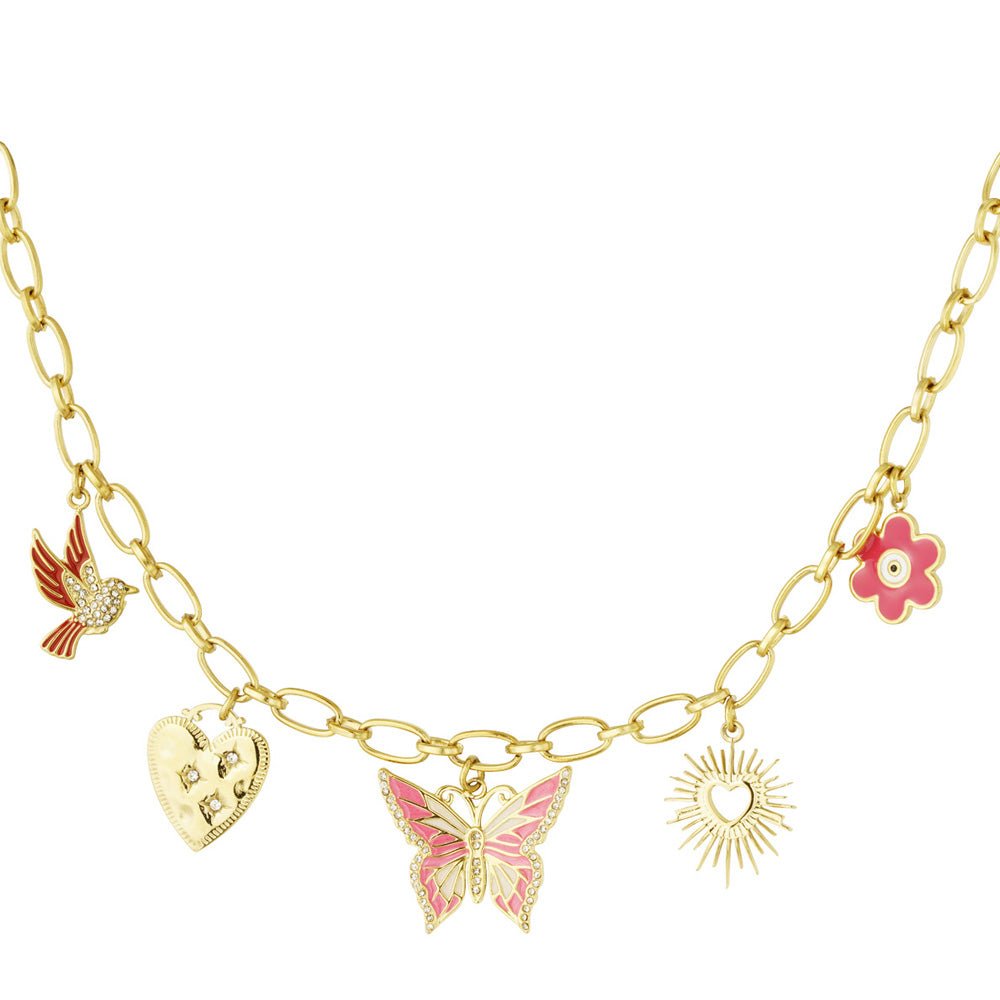 Nature Calls Charm Necklace Gold – Leaf Pendant Boho Jewelry