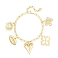 Charm Floral Lovers Bracelet Gold – Romantic Floral Charm Jewelry