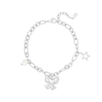 Charms with Bow Bracelet Silver – Dainty Bow Charm Jewelry
