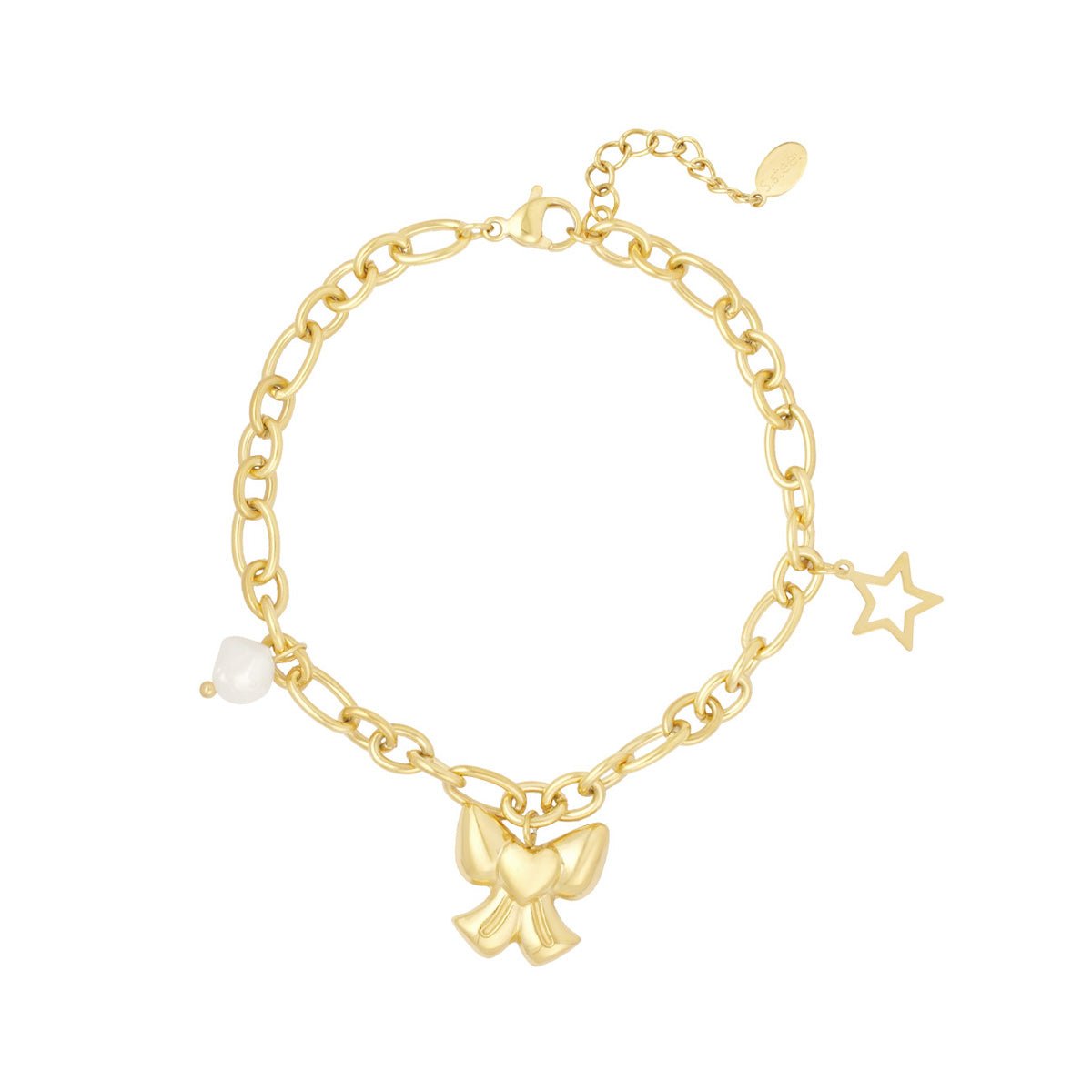 Charms with Bow Bracelet Gold – Elegant Bow Charm Jewelry
