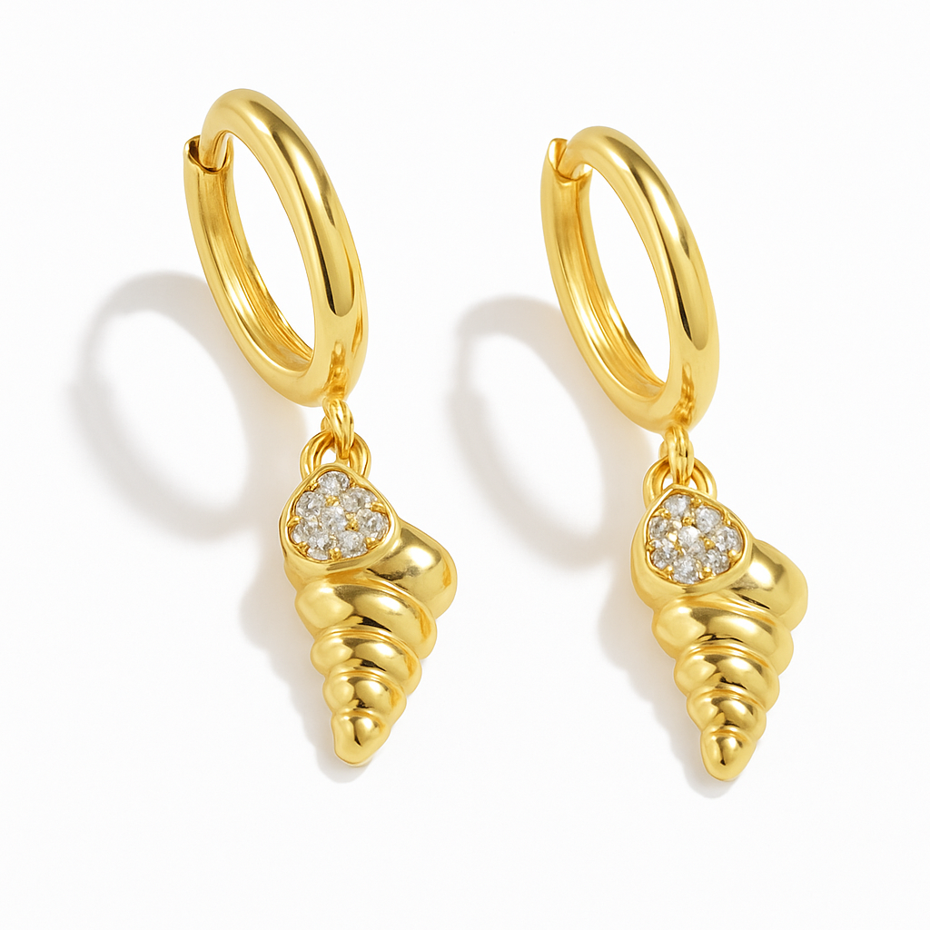 Mini Croissant Gold Hoop Earrings for Women