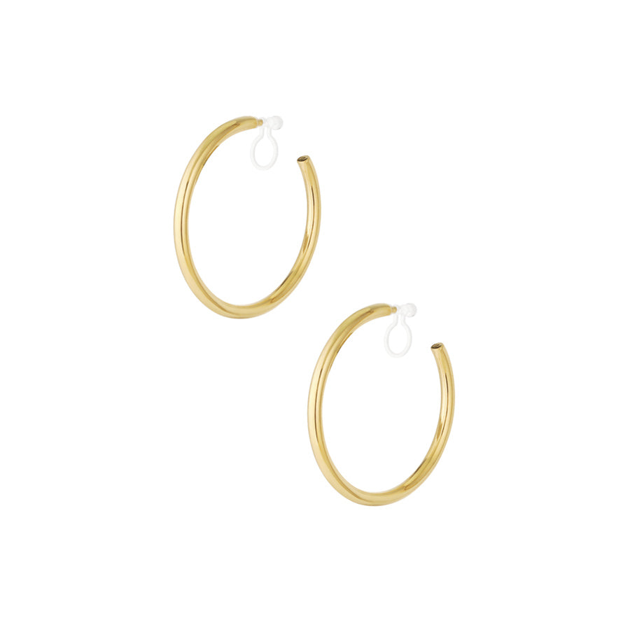 Classic Gold Hoop Clip Earrings for Women