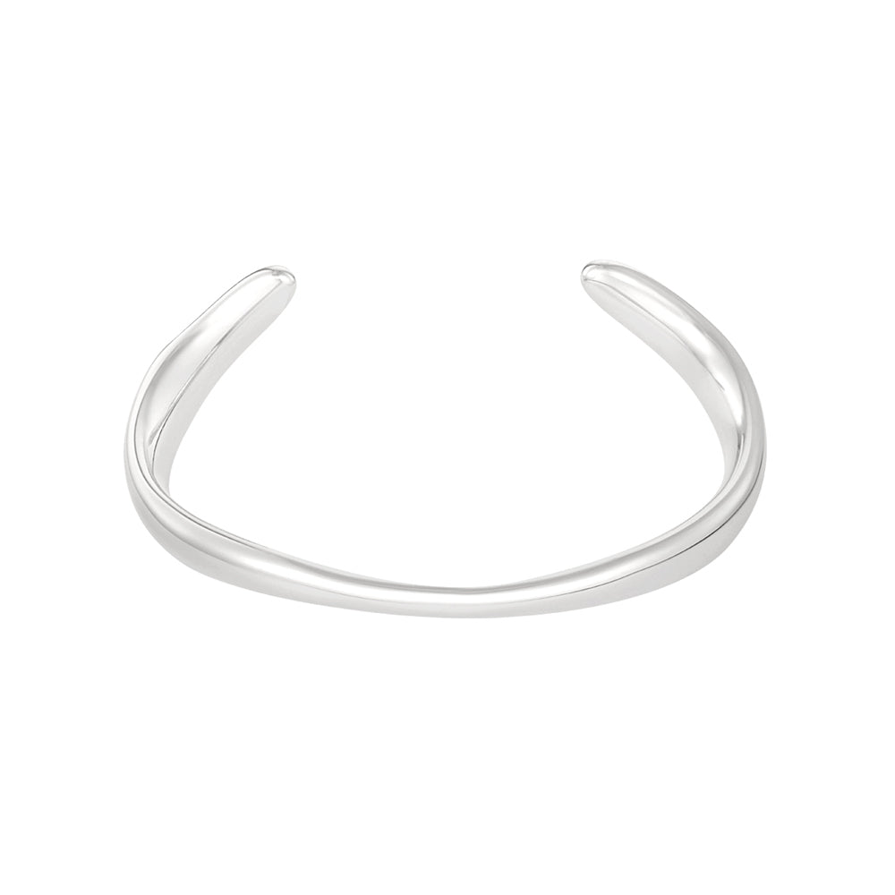 Classic Story Bangle Bracelet Silver – Timeless Polished Cuff Jewelry