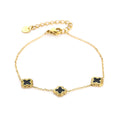 Clover Black Bracelet Gold – Lucky Clover Charm Jewelry