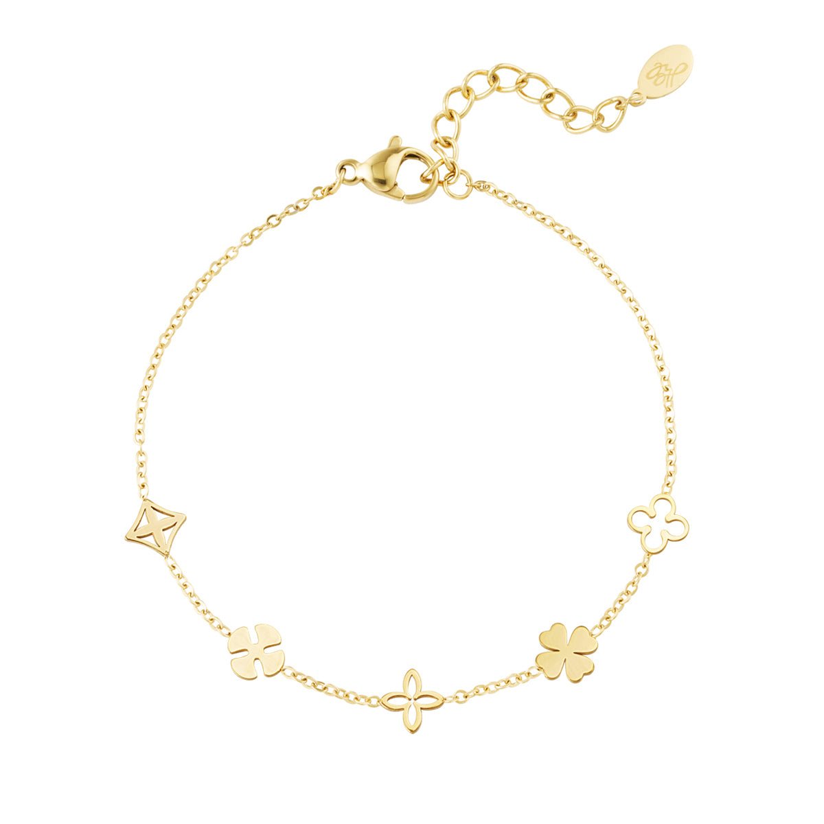 Clover Charms Bracelet Gold – Dainty Clover-Inspired Charm Jewelry