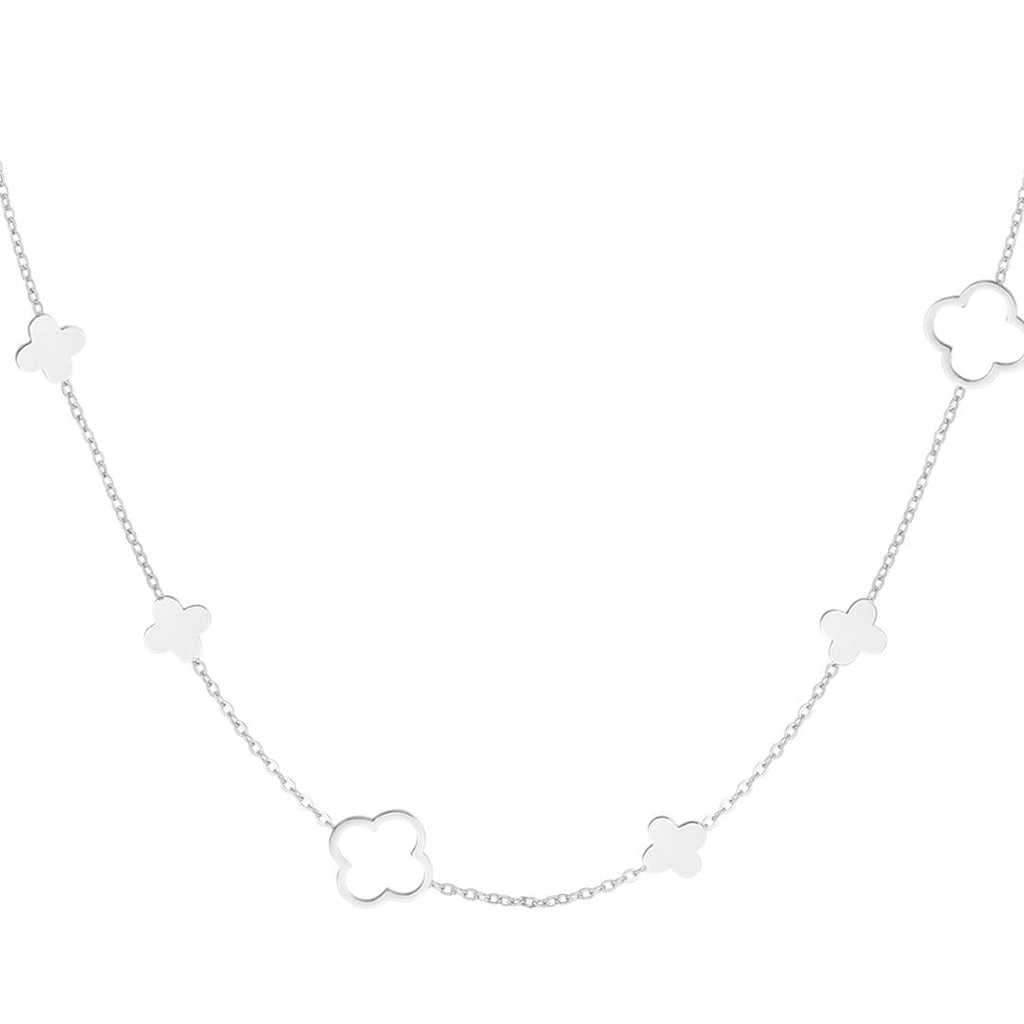 Clovers All Over Necklace Silver – Sterling Silver Four-Leaf Pendant