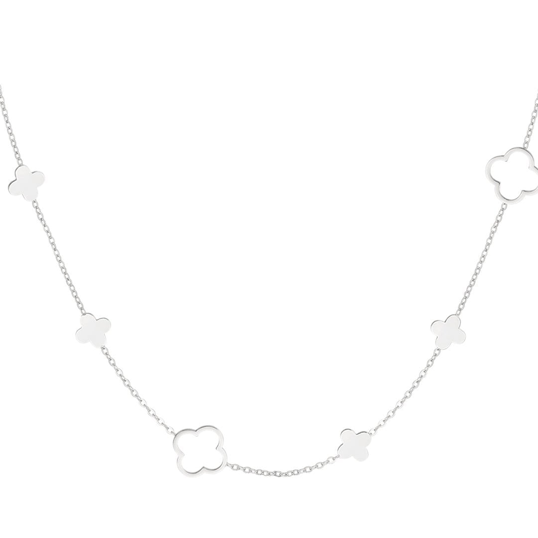 Clovers All Over Necklace Silver – Sterling Silver Four-Leaf Pendant