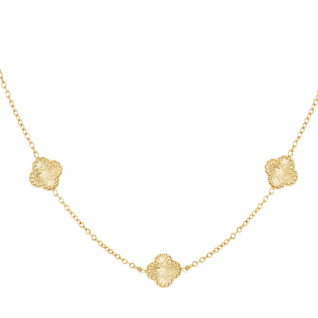 Clover Pattern Necklace Gold – Elegant Four-Leaf Clover Jewelry