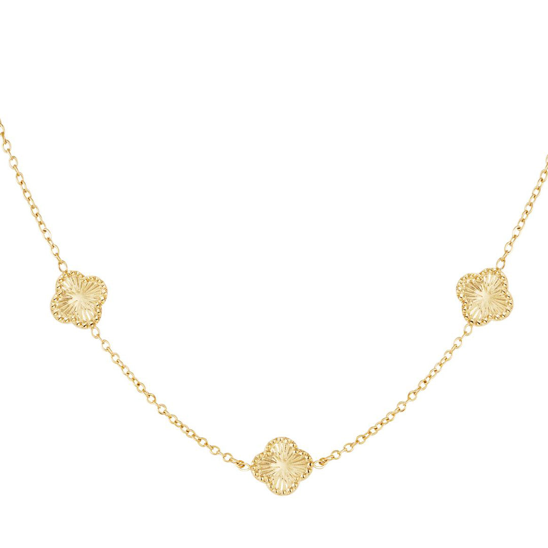 Clover Pattern Necklace Gold – Elegant Four-Leaf Clover Jewelry