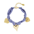 Color Bliss Heart Denim Blue Bracelet Gold – Vibrant Blue Heart Charm Jewelry