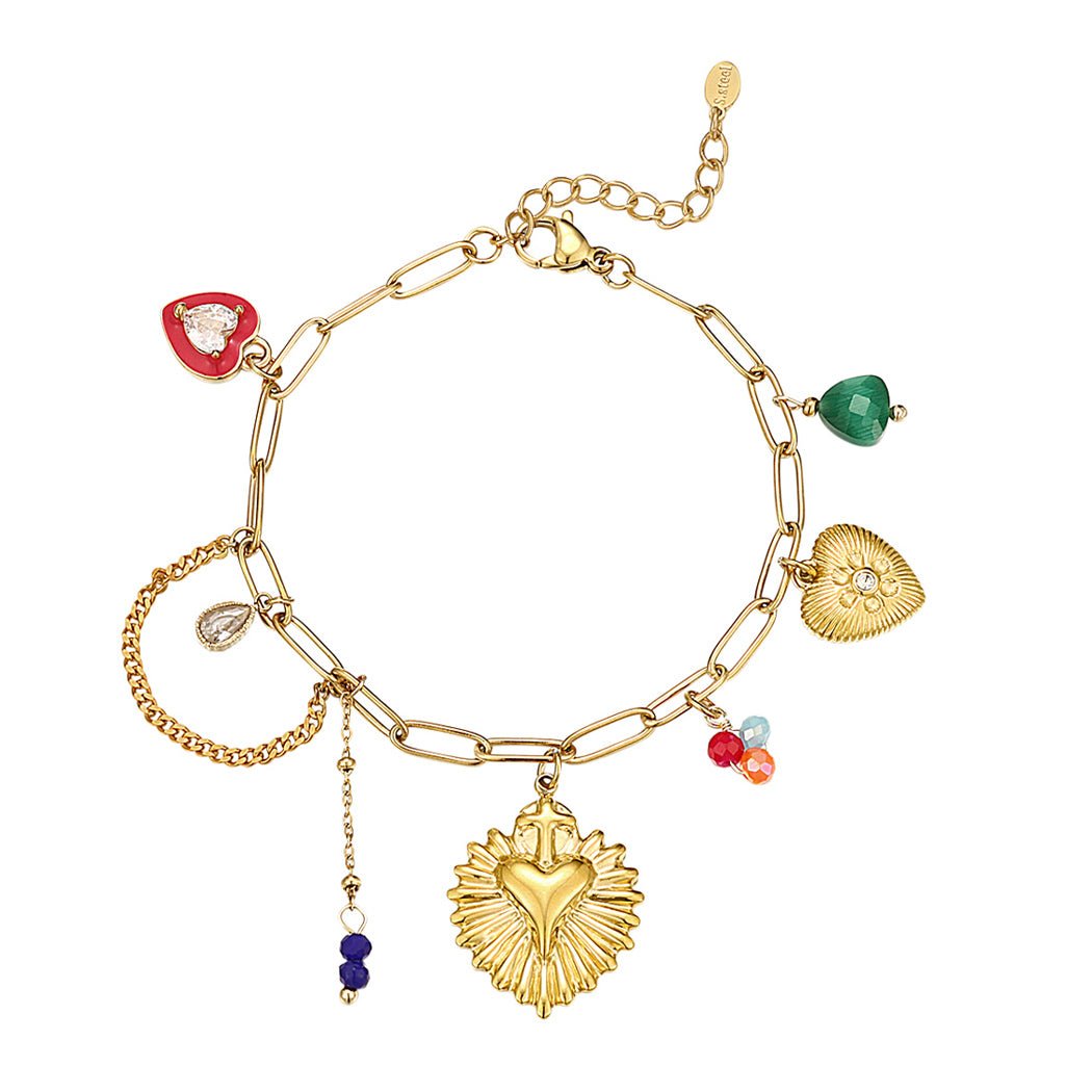 Colorful Joy Bracelet Gold – Playful Multicolor Charm Jewelry