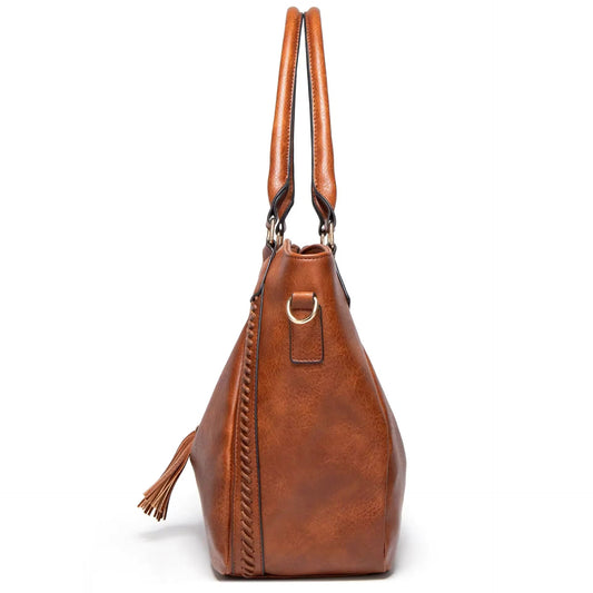 Leather Shoulder Bag with Classic Design