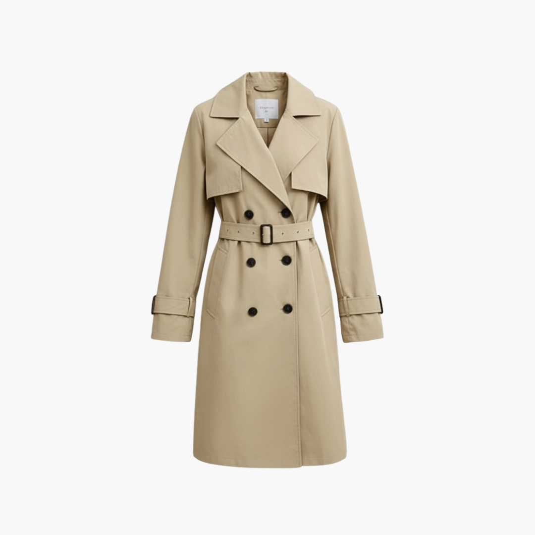 Knee-Length Trench Coat – Waist Belt
