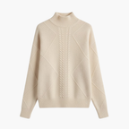 Turtleneck Sweater – Textured Knit – Long Sleeves
