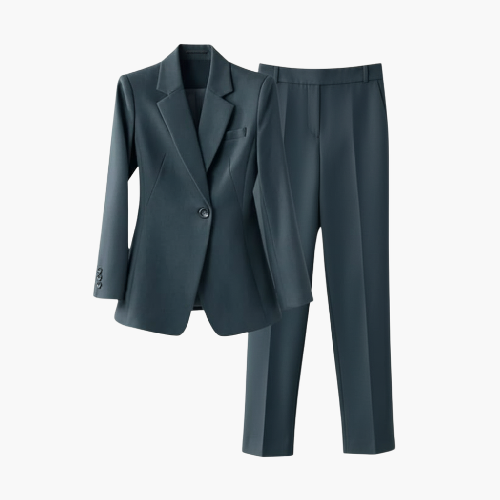 Two-Piece Blazer Set – Structured Fit – Straight Trousers