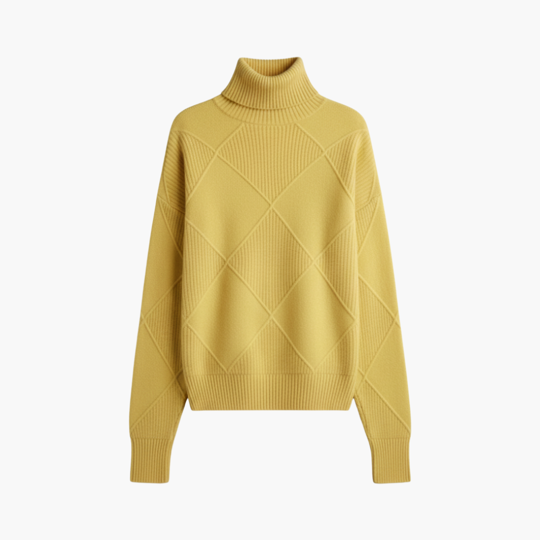 Turtleneck Sweater – Ribbed Knit – Long Sleeves