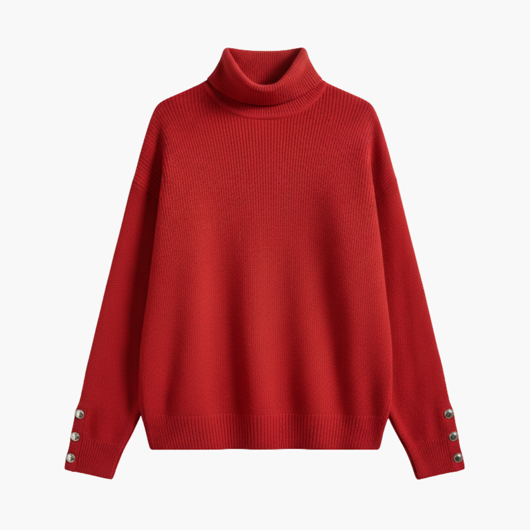 Turtleneck Sweater – Button Cuffs