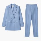 Two-Piece Suit Set – Blazer and Straight-Leg Trousers