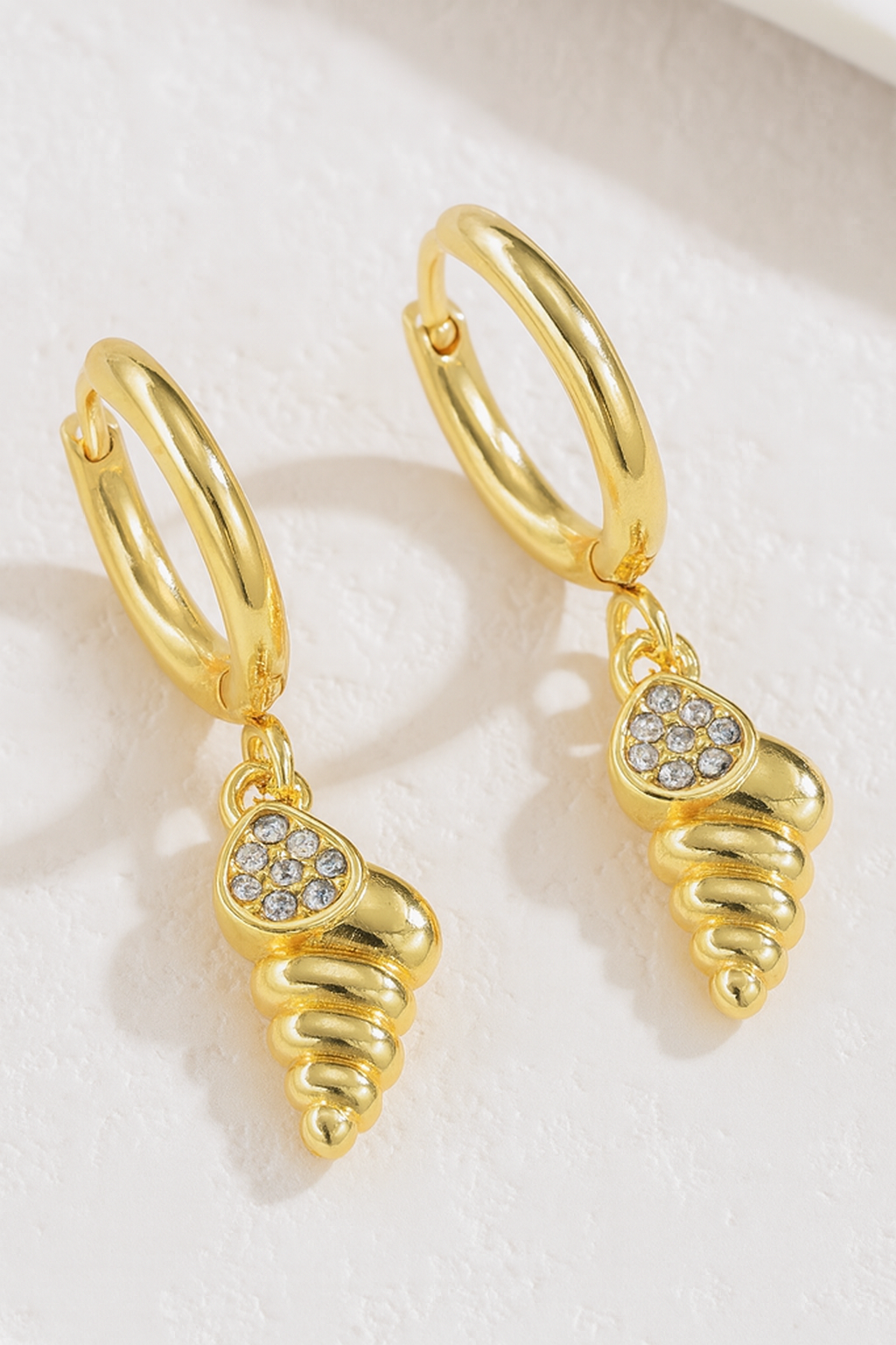 Mini Croissant Gold Hoop Earrings for Women