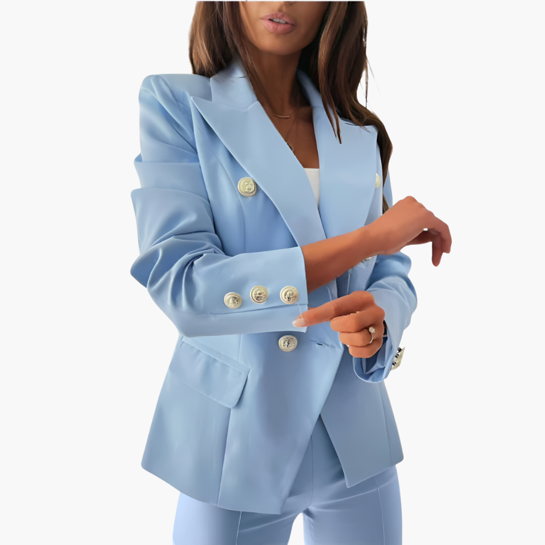 Two-Piece Suit Set – Blazer and Straight-Leg Pants