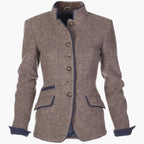 Women’s Blazer with Lapel Collar and Button Closure