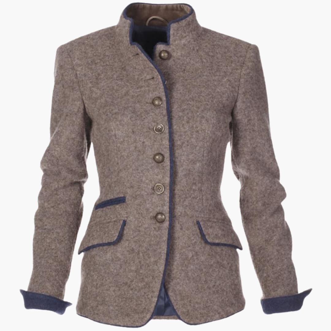 Women’s Blazer with Lapel Collar and Button Closure