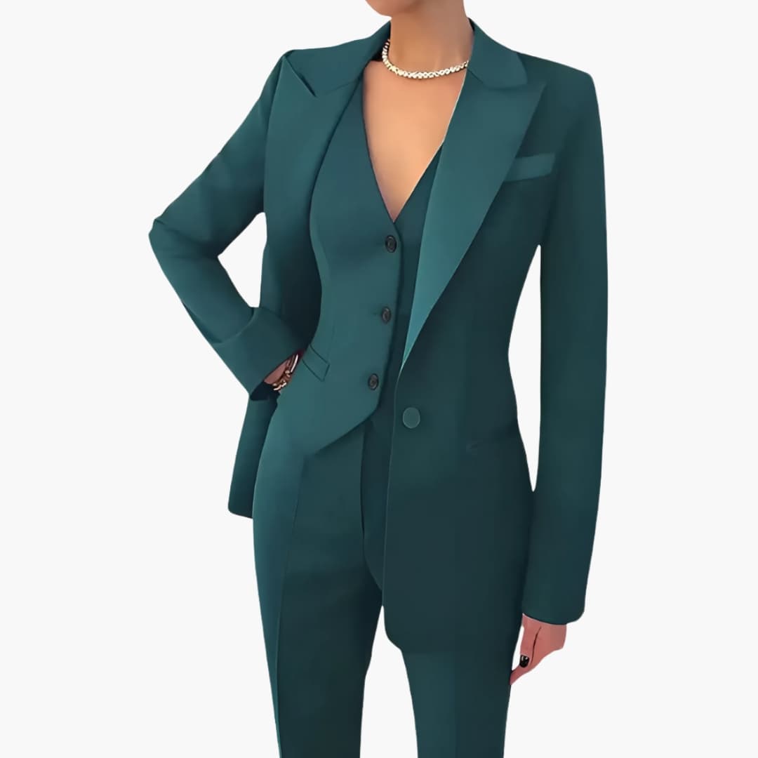 Three-Piece Suit Set – Blazer Vest and Trousers