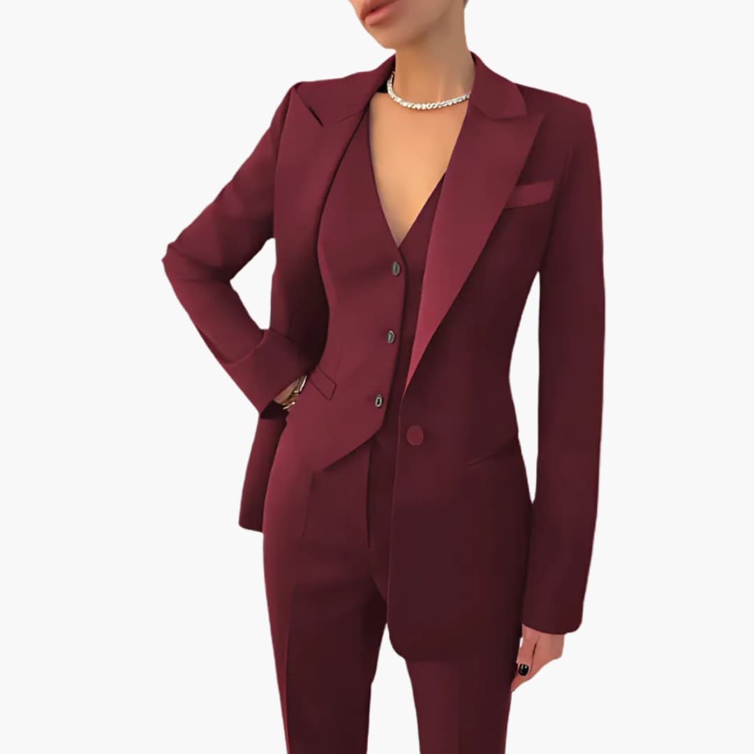 Three-Piece Suit Set – Blazer Vest and Trousers