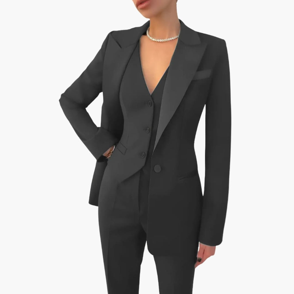 Three-Piece Suit Set – Blazer Vest and Trousers