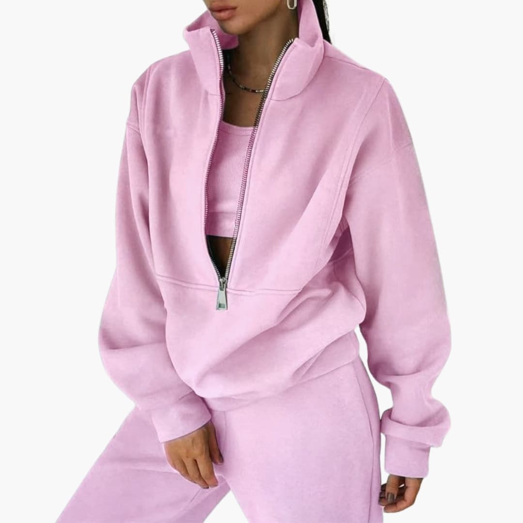 Two-Piece Lounge Set – Half-Zip Sweatshirt