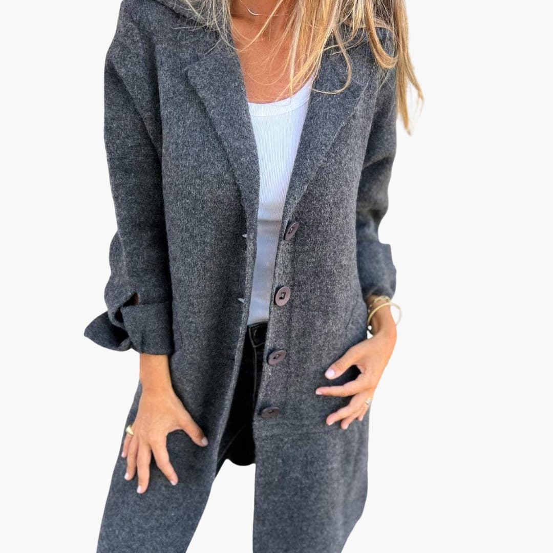 Coat – Button Closure – Front Pockets