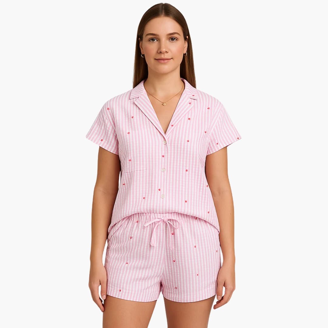 Pajama Set – Short Sleeve Shirt – Shorts