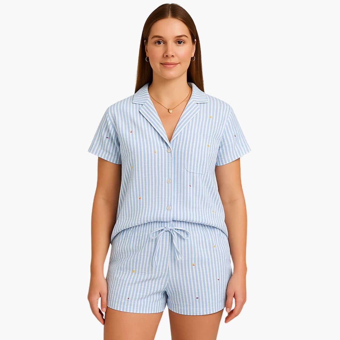 Pajama Set – Short Sleeve Shirt – Shorts